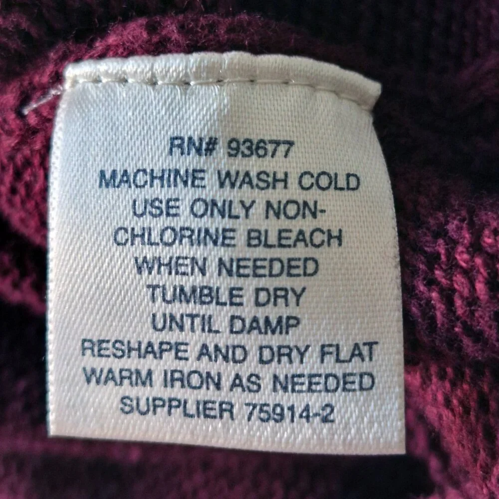 St. John's Bay Quarter Zip 100% Cotton Heavy Knit Sweater Maroon Red Size XL